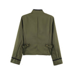 Load image into Gallery viewer, Casual Stand Collar Jacket Twisted Knot Floral Sleeve N6H123