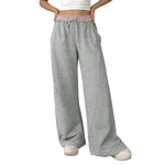 Load image into Gallery viewer, Contrast Panel Straight Pant Mid Weight Light Gray N5Z471
