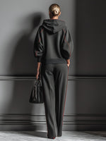 Load image into Gallery viewer, Dark Grey Color Block Hoodie Sweatshirt and Pant Set N6D101