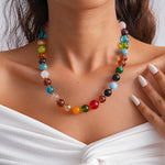 Load image into Gallery viewer, Womens Vintage Colorful Glass Beaded Necklace N6K188