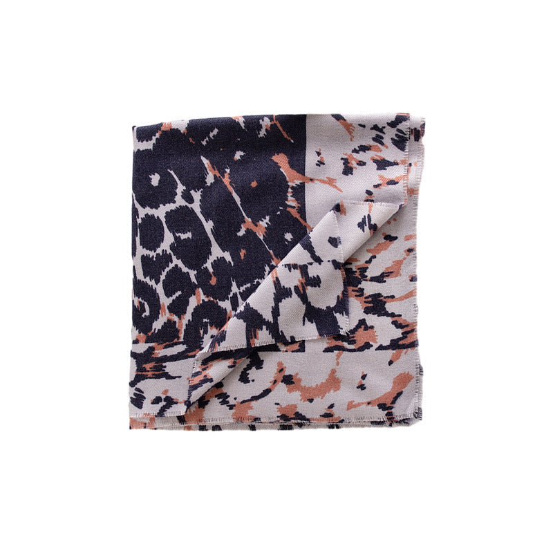 Animal Print Faux Cashmere Wrap  M5A212