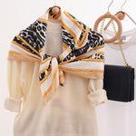 Load image into Gallery viewer, French Retro Leopard 90x90 Scarf Multi Color Women M5A347