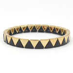 Load image into Gallery viewer, Rainbow Triangles Bracelet Modular Gold Enamel S5P050
