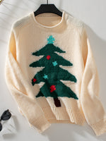 Load image into Gallery viewer, Christmas Tree Knit Sweater Women Round Neck Loose N6H262