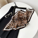 Load image into Gallery viewer, Pleated Leopard Paisley Satin Scarf 70cm Square N6G225