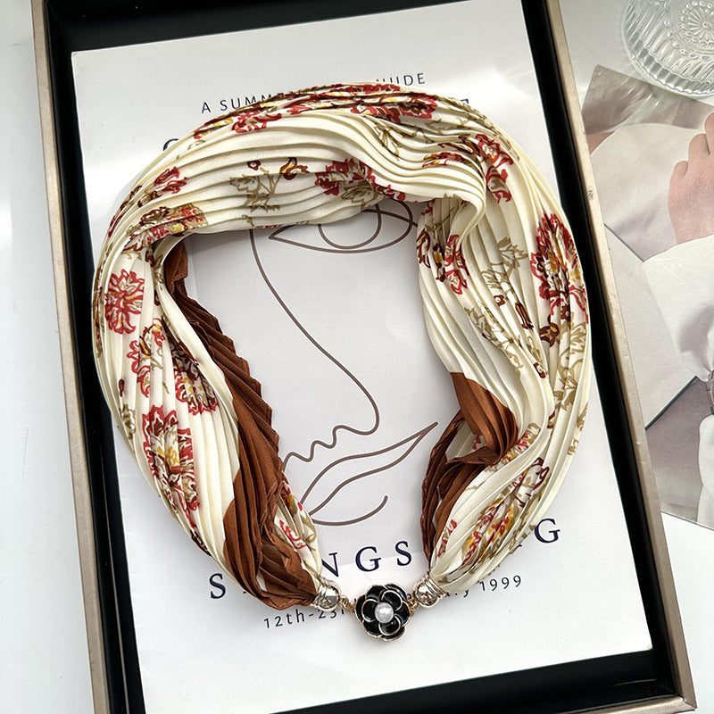 Women's Polyester Printed Scarf Necklace N6J109