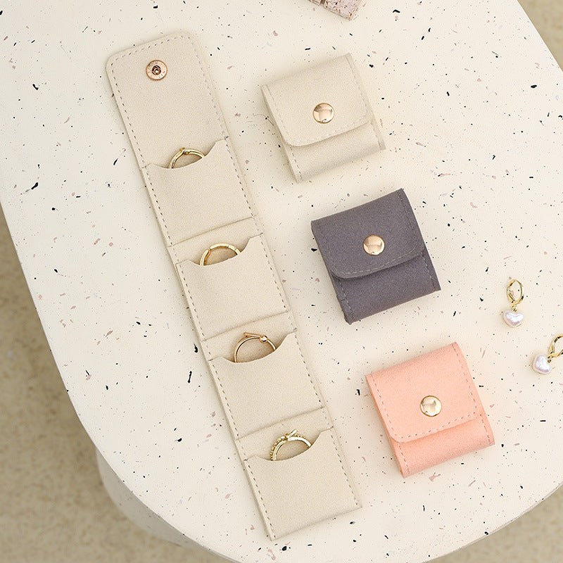 Mini Leather Travel Jewelry Pouch Multi Compartment  S5P402