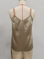 Load image into Gallery viewer, Womens V Neck Satin Camisole Adjustable Straps N6A122
