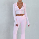 Load image into Gallery viewer, Cropped Hooded Set Fitted Pant Lightweight N5Z210
