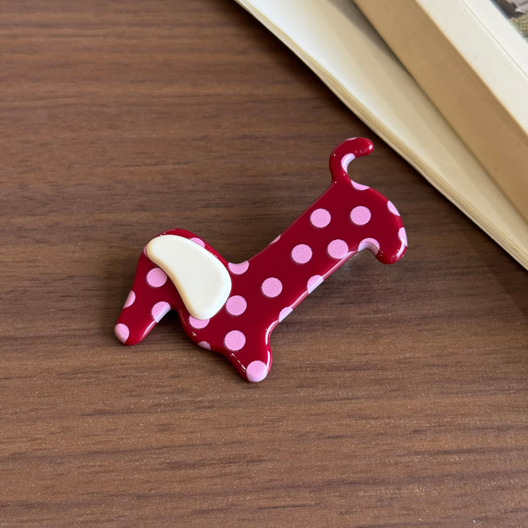 Dog Print Duckbill Hair Clip Women N6C374