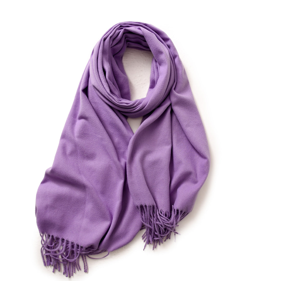Imitation Cashmere Solid Scarf Shawl Fringe Women N6H228