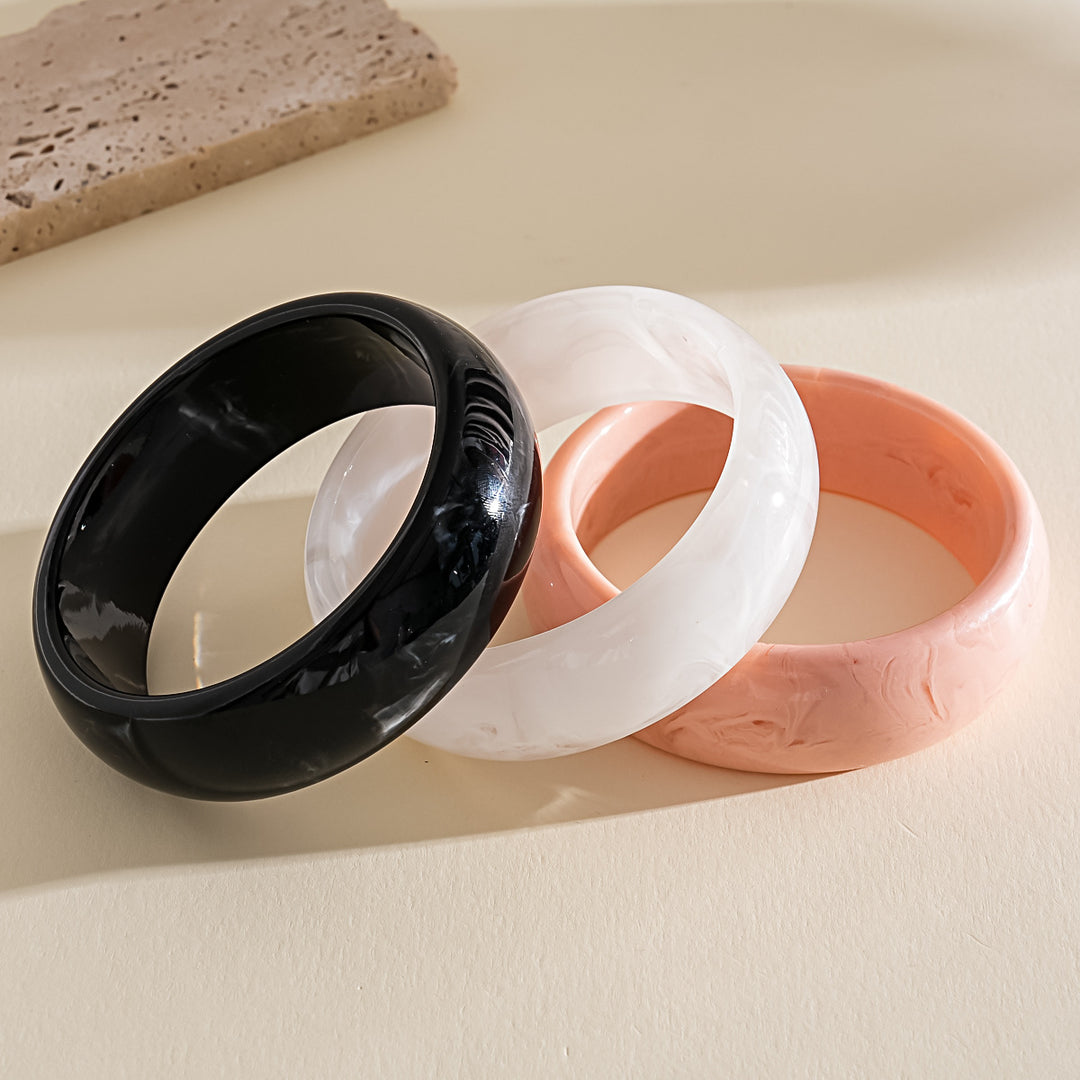 Oversized Resin Ombré Geometric Bangle Set 3-Piece N6H084