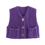Load image into Gallery viewer, Patch Pocket Vest Sleeveless Knit Lightweight N5Z245