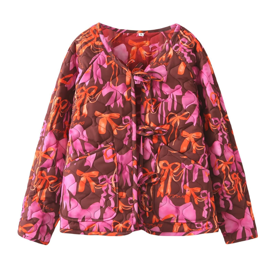 2Way Bow Puff Jacket Mid Weight Red N5Z810