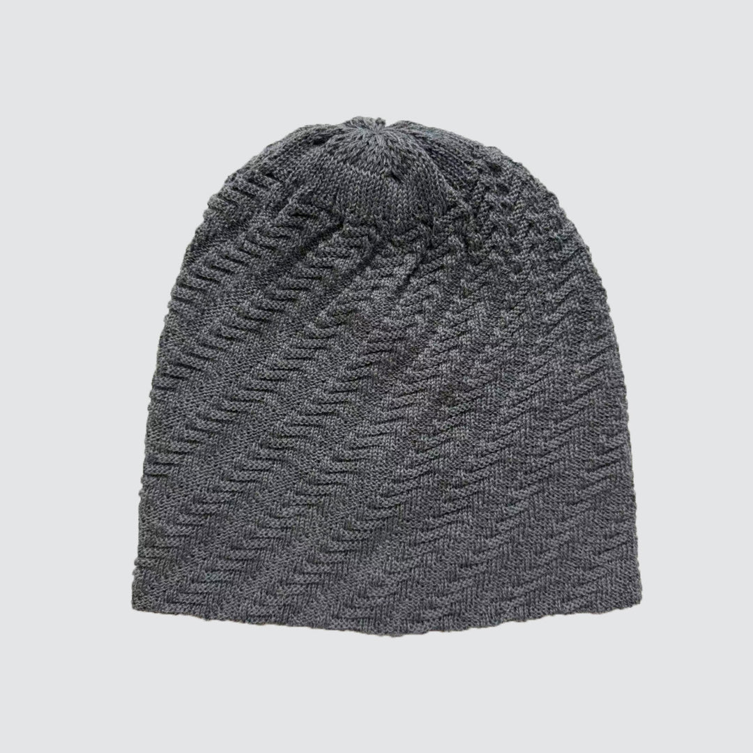 Slouchy Cotton Acrylic Solid Knit Beanie Women N6H214