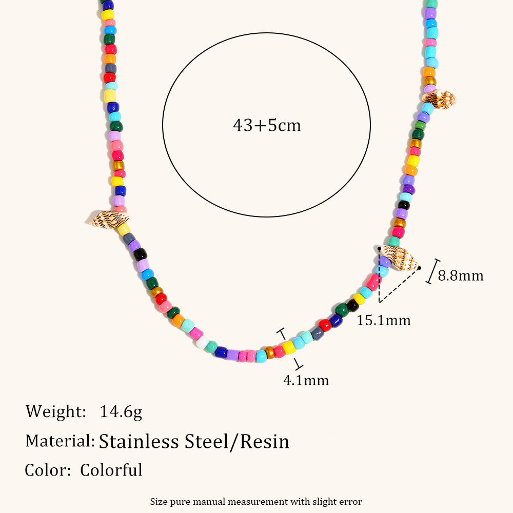 Acrylic Shell Bead Chain Bohemian Steel Vibrant S5P221