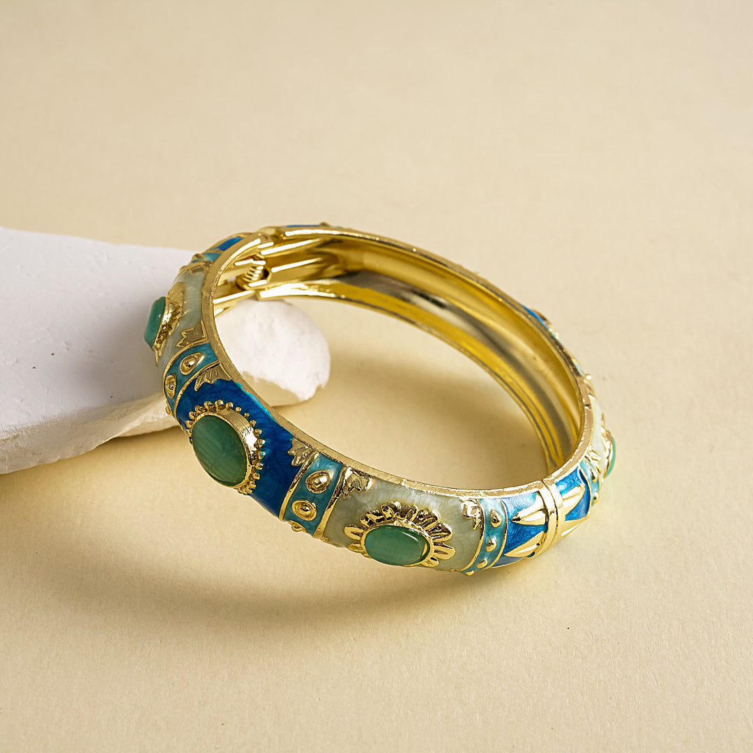 Womens Vintage Oval Cat Eye Floral Alloy Bracelet N6K130