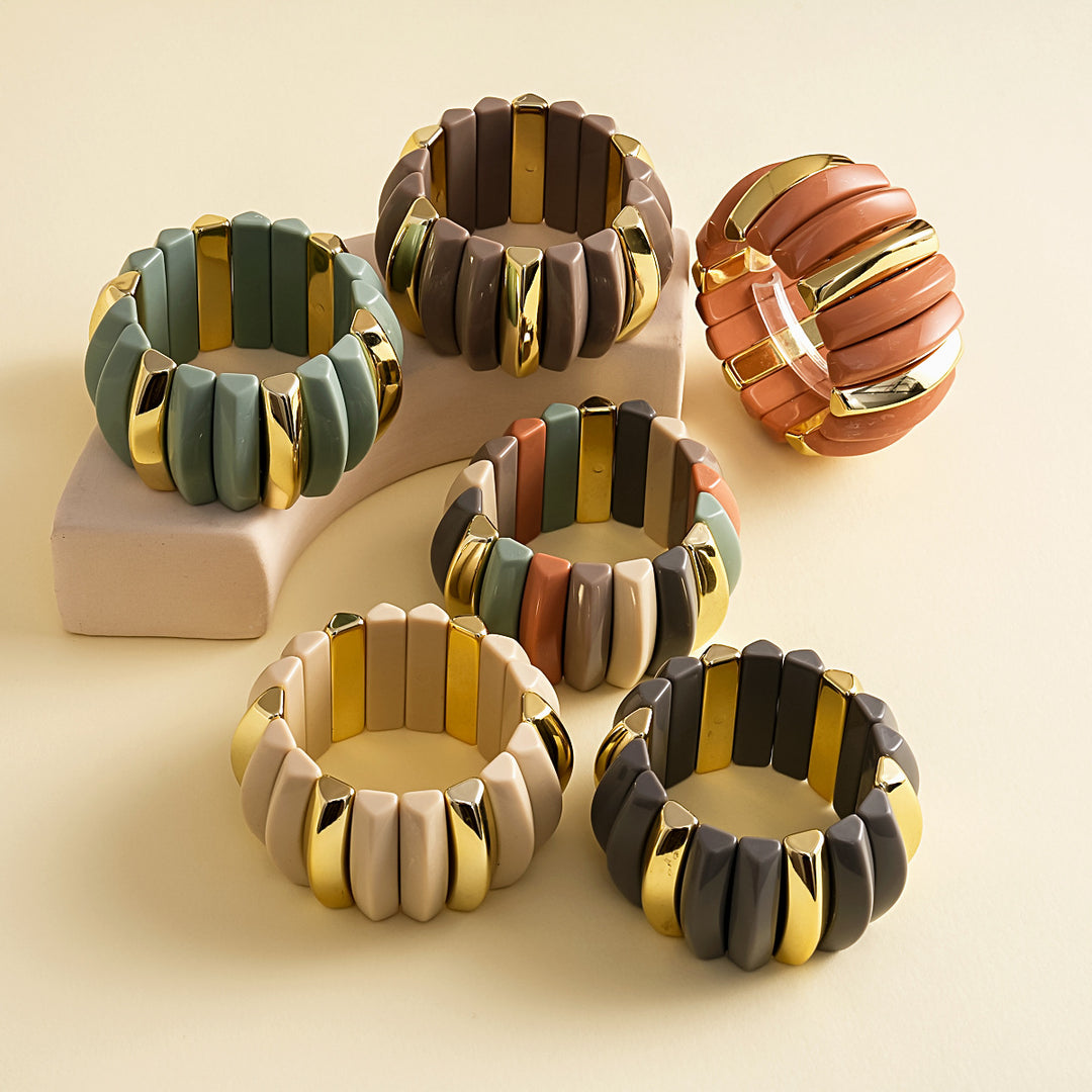 Womens Geometric Acrylic Circle Bracelet N6K002