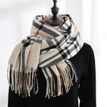 Load image into Gallery viewer, Plaid Pattern Faux Cashmere Wrap  M5A226