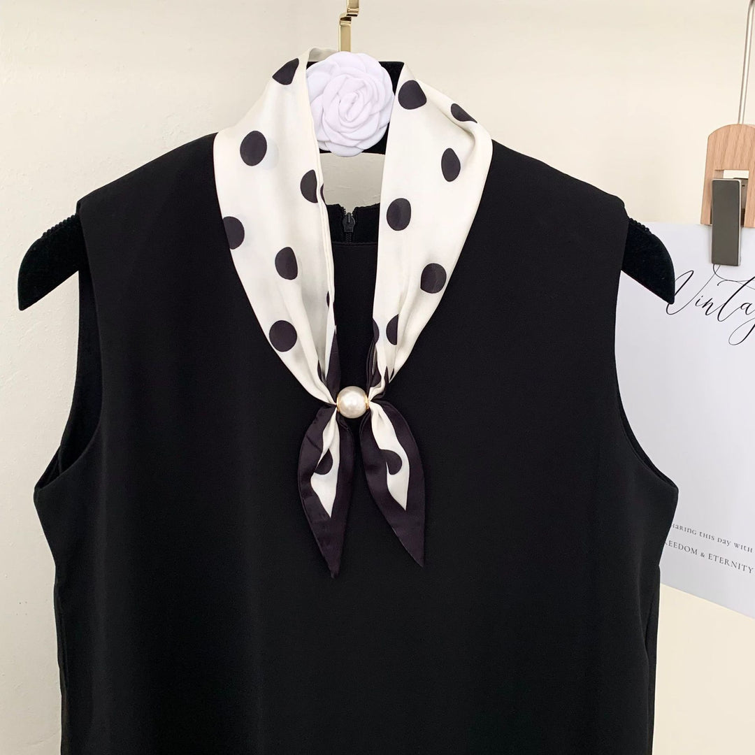 Women's Polyester Polka Dot Neck Scarf N6J145