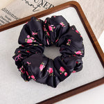 Load image into Gallery viewer, Padded Satin Floral Scrunchie Hair Tie N6C018