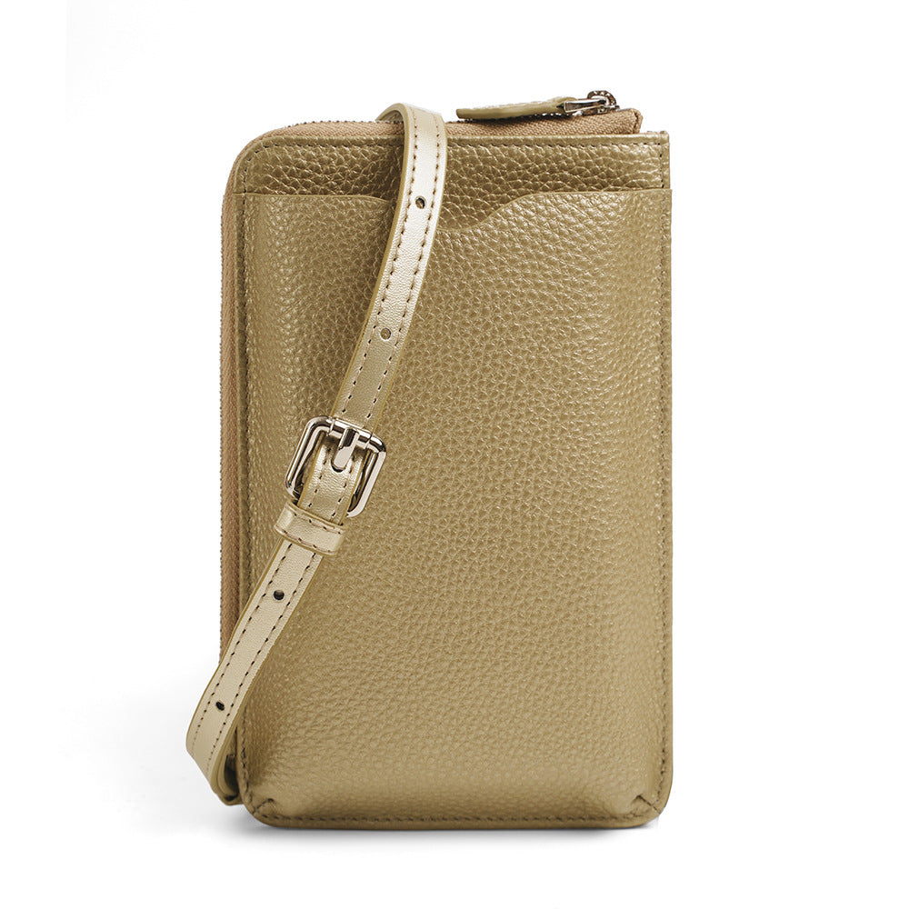 Genuine Leather Vertical Phone Crossbody Bag Women N6D015