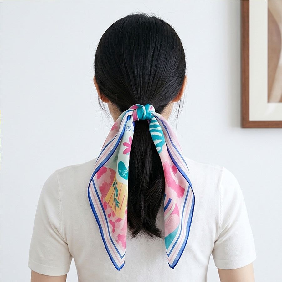 Pure Cotton Square Scarf Women Head Scarf 55cm N6H116