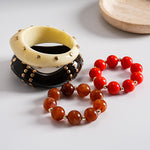 Load image into Gallery viewer, Vintage Resin Ombré Stud Circle Geometric Bangle N6H074