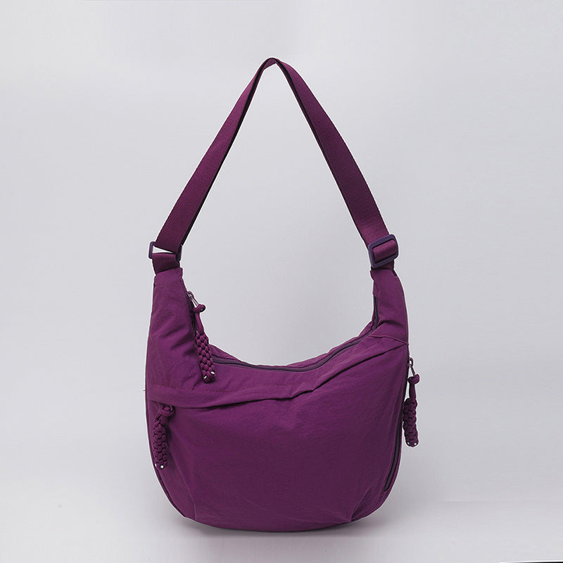 Women's Washed Nylon Dumpling Crossbody Bag N6J208