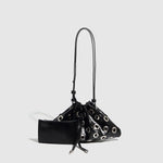 Load image into Gallery viewer, Metallic Finish Bucket Bag with Grommet Detailing  S5P467