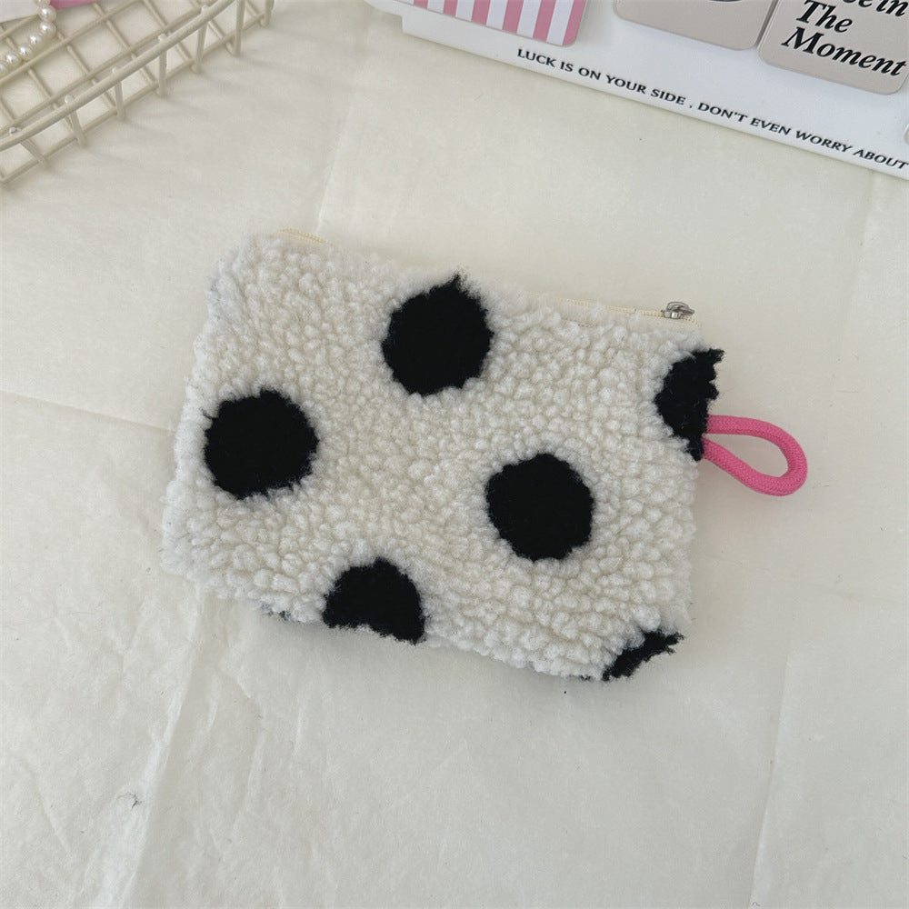 Plush Heart Coin Purse Makeup Bag Key Wallet S5P869