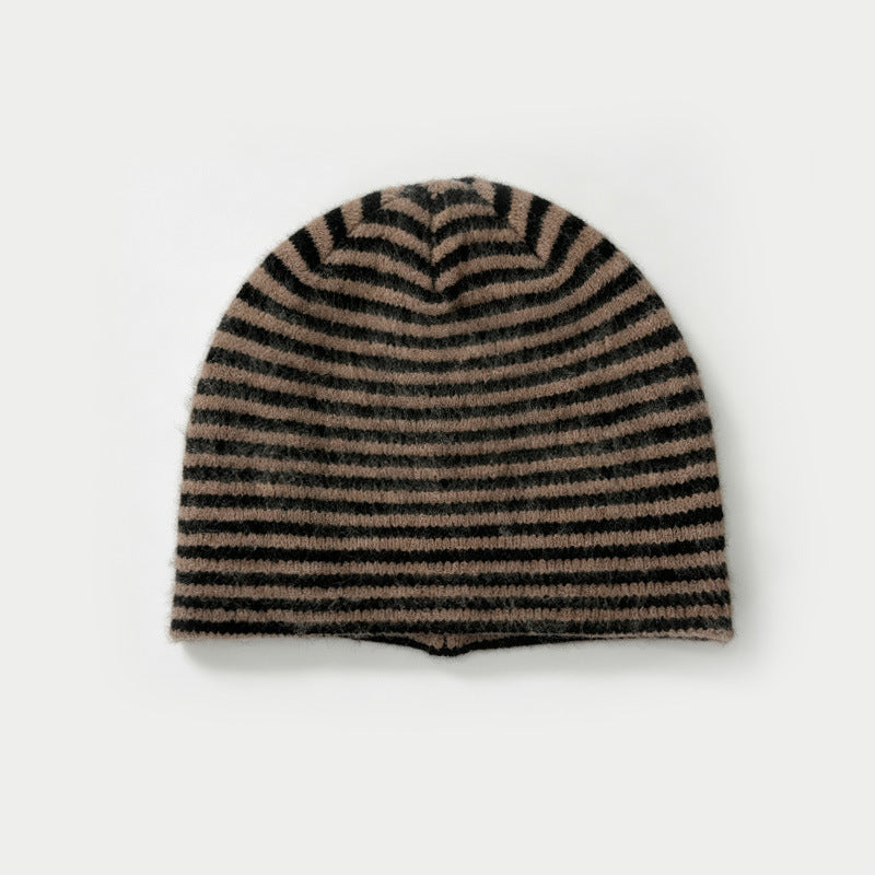 Women's Wool Blend Striped Knit Beanie N6J108