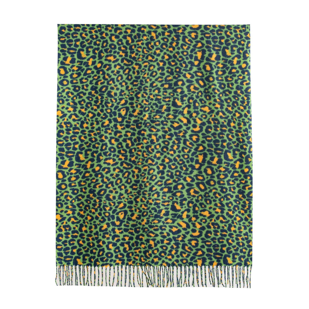Fringed Animal Print Faux Cashmere Wrap  M5A182