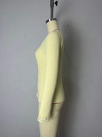 Load image into Gallery viewer, Lace Trim Button-Front Knit Top Women N6D172