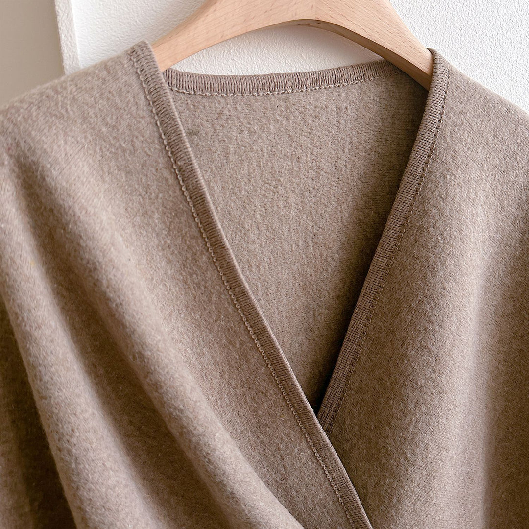 Solid Split Shawl Women Winter Warm Outerwear N6H239