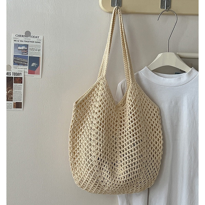 Openwork Cotton Woven Tote Multi-Color  S5P283