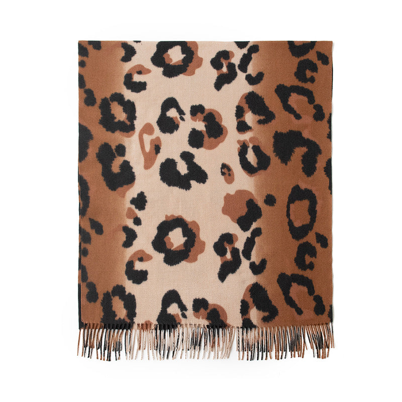 Oversized Animal Print Faux Cashmere Wrap  M5A188