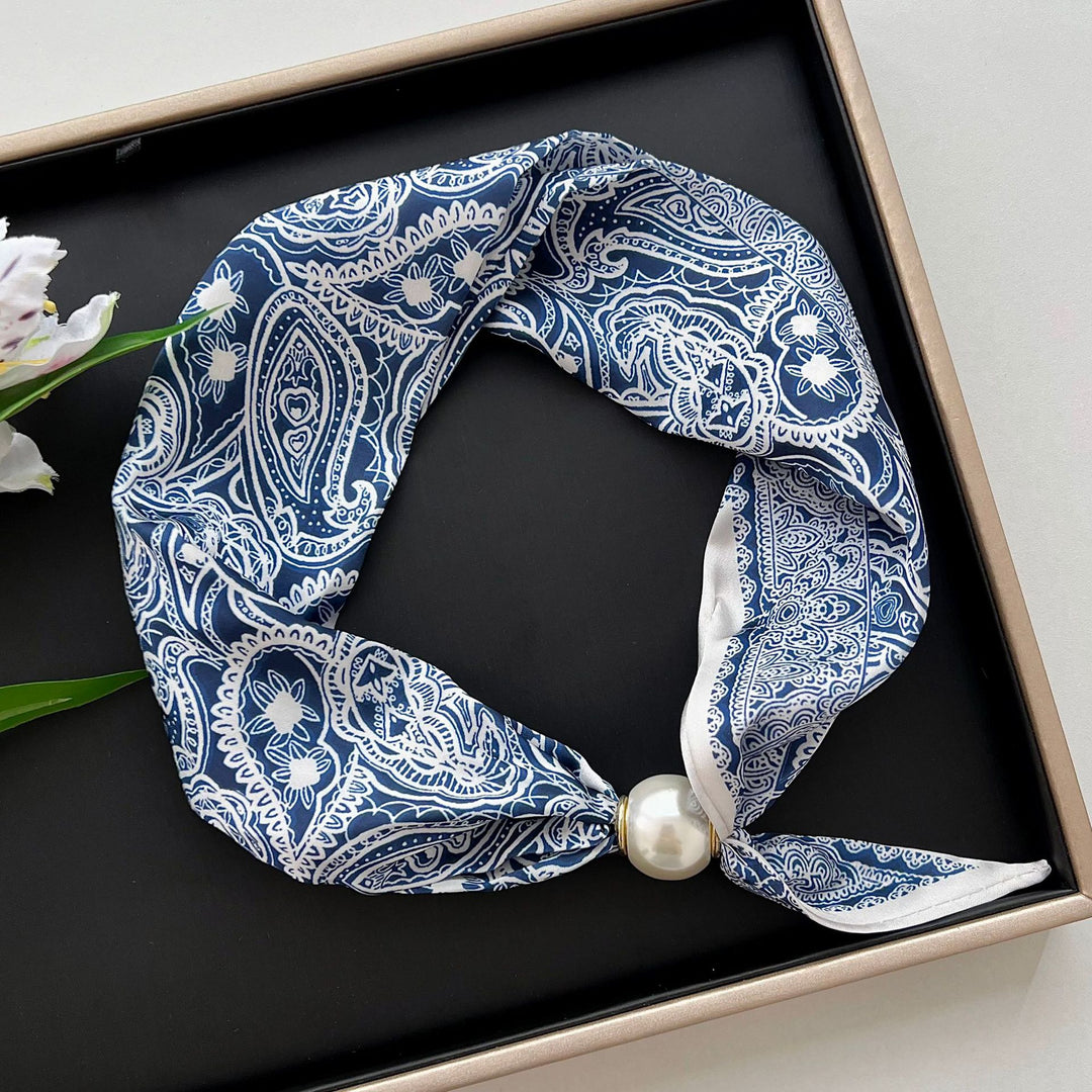 Women's Polyester Faux Silk Polka Dot Neck Scarf N6J148