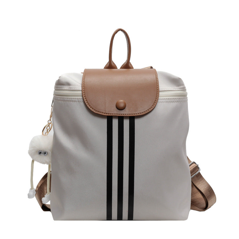 Unisex Nylon Color-Block Flap Backpack N6J199