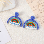 Load image into Gallery viewer, Bohemian Handmade Rainbow Heart Beaded Earrings N6D506