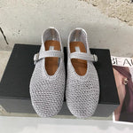 Load image into Gallery viewer, Handwoven Ballet Mary Jane Flat Shoes Women Leather N6G244