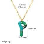 Load image into Gallery viewer, Alphabet Enamel Capsule Necklace Steel Gradient Color S5P234

