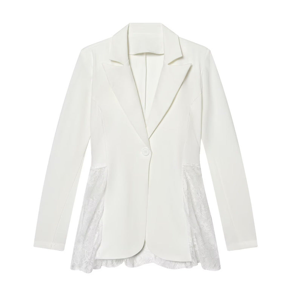 Lace Trim Slim Fit Blazer Women N6C118