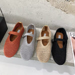 Load image into Gallery viewer, Handwoven Ballet Mary Jane Flat Shoes Women Leather N6G244