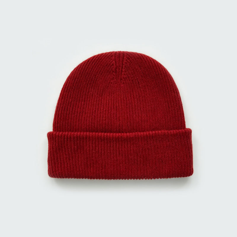 100 Percent Wool Seamless Double Layer Knit Beanie N6K283