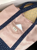 Load image into Gallery viewer, Women's Large Floral Color-Block Suede-Feel Tote Bag N6J210