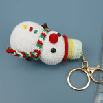 Load image into Gallery viewer, Hand Crocheted Christmas Snowman Bag Charm N6K298