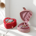 Load image into Gallery viewer, Heart Ring Box Luxury Jewelry Gift Case PU Velvet N6G062