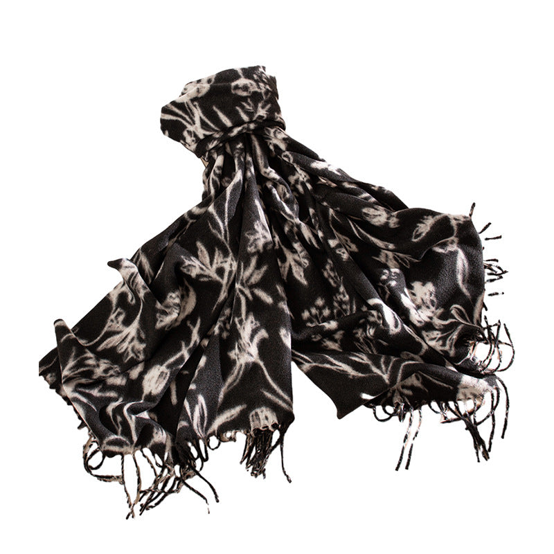 Printed Faux Cashmere Wrap  M5A189