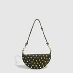 Load image into Gallery viewer, Polka Dot Zippered Shoulder Bag with Rivet Accents  S5P470